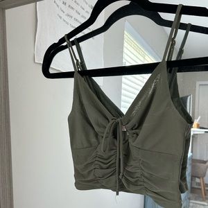 Olive Green Crop Tank